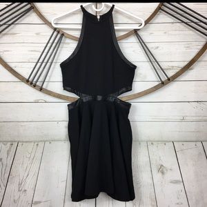 Nasty Gal Black Dress Faux Leather Accent Size M